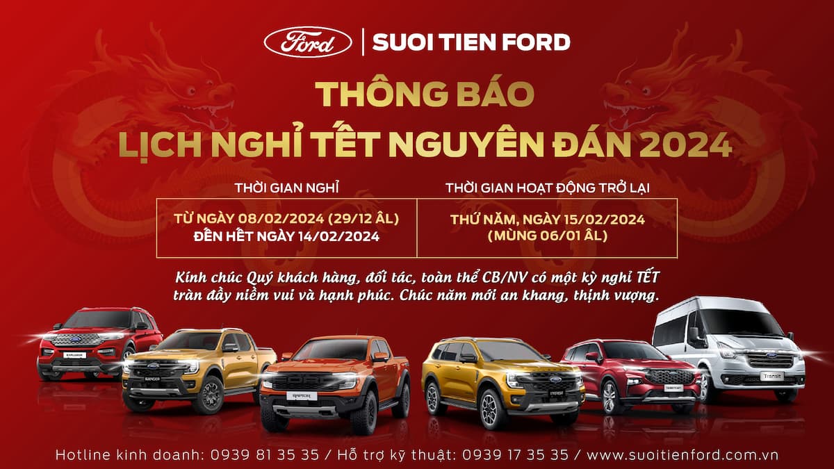 THÔNG BÁO LỊCH NGHỈ TẾT NGUYÊN ĐÁN 2024